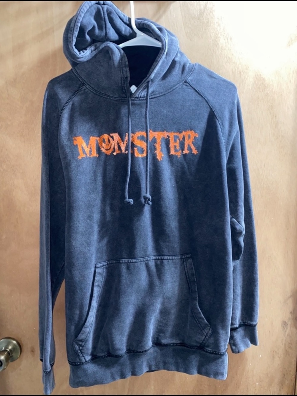 Monster Graphic Hoodie - Dark Gray with Orange Logo